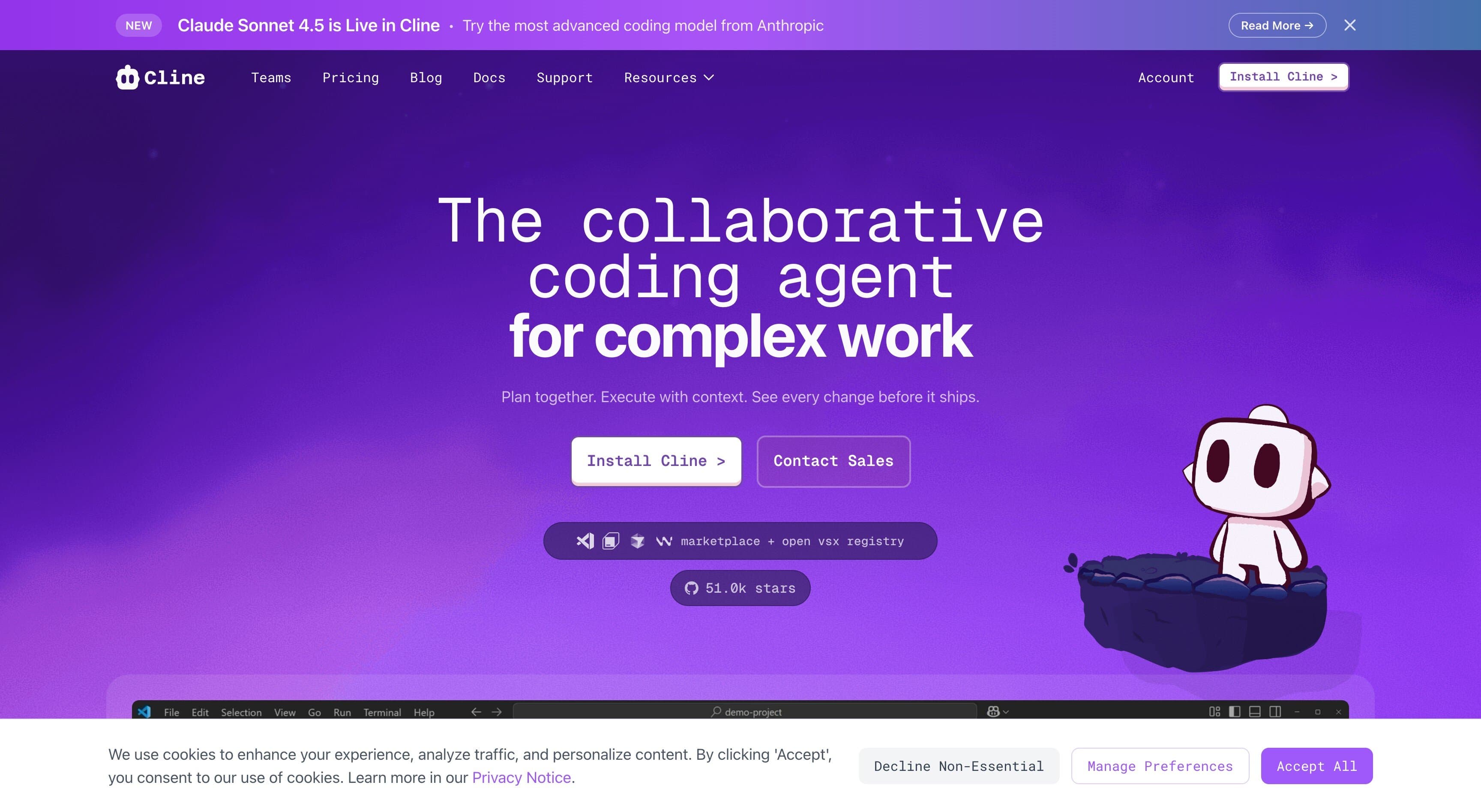 Cline project visualization